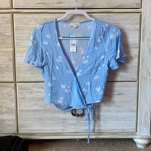 PacSun Floral Blue Top